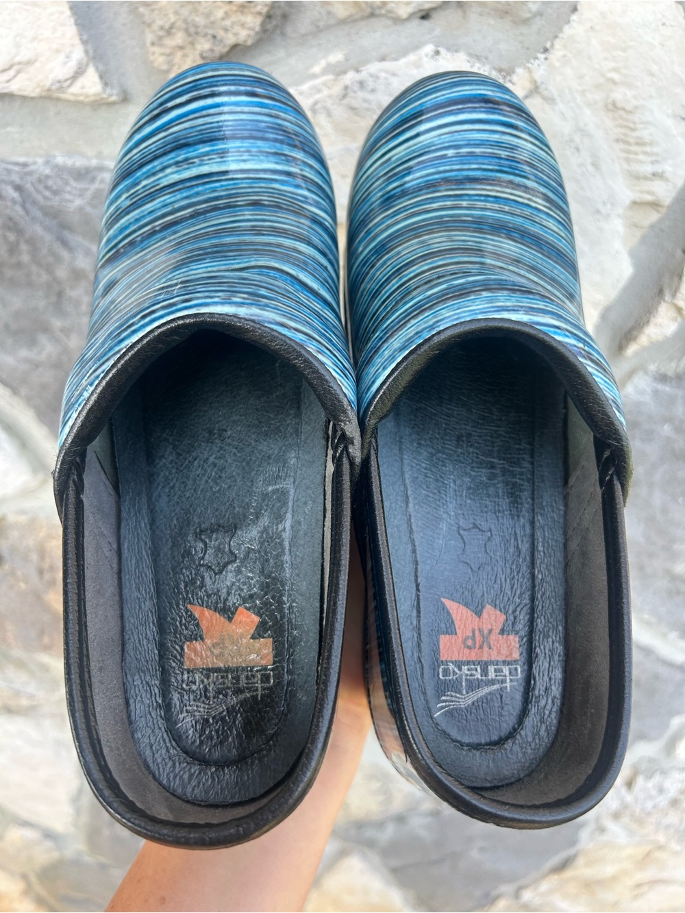 Dansko XP Clogs Size 37 (US 6.5-7) Blue Slip On Comfort Shoes Removable Insoles - Picture 4 of 9